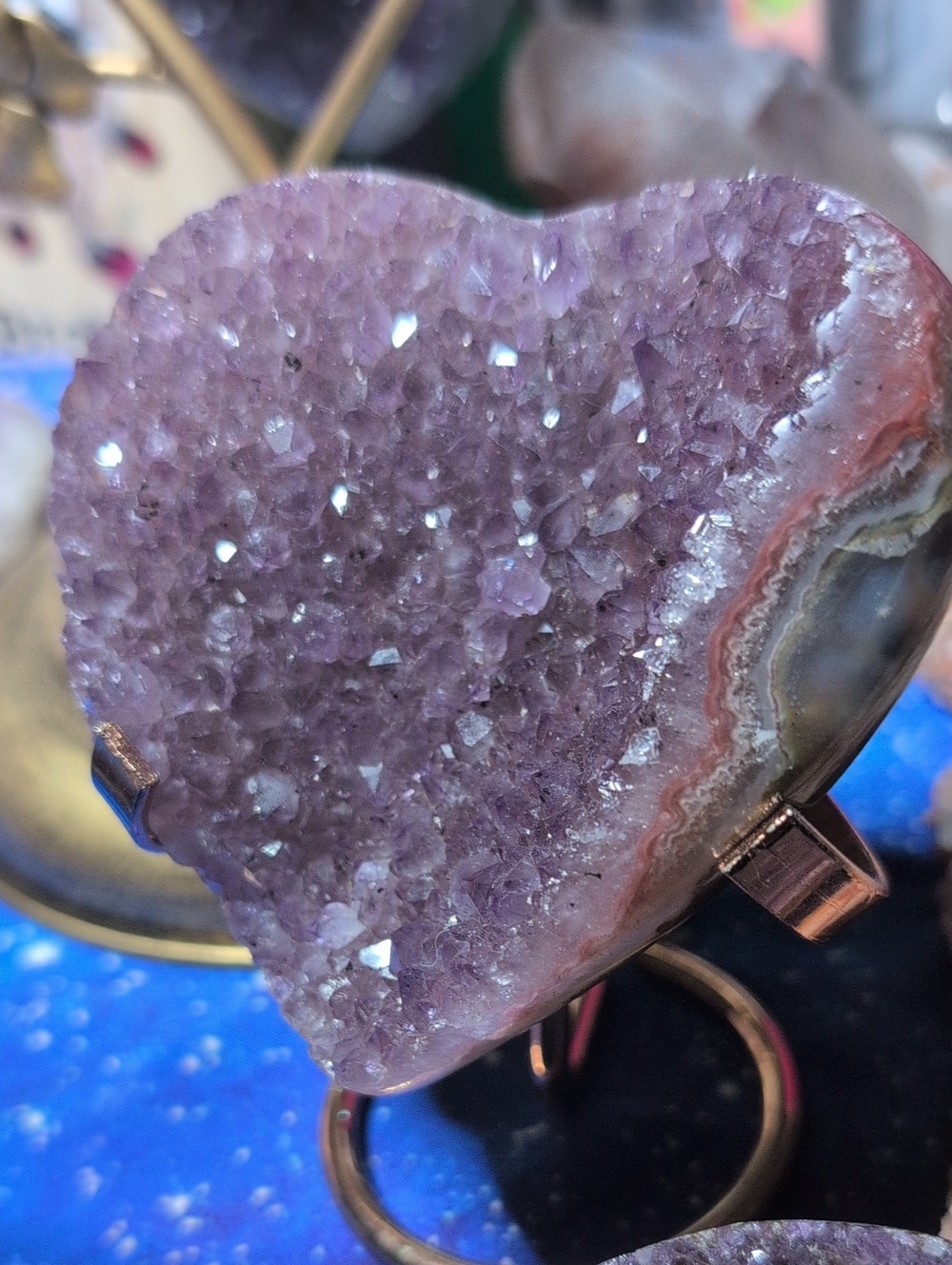 Rare Red Amethyst Druzy Heart